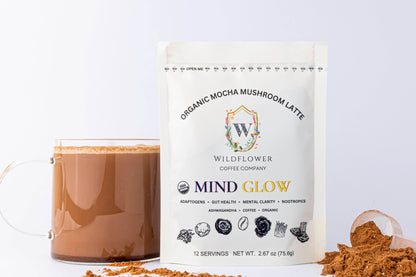 Organic Mushroom Latte - Cacao Mix - Mushroom Coffee with 100 mg organic caffeine