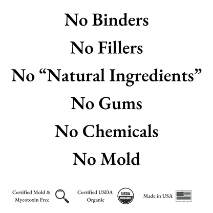 MIND GLOW mushroom coffee - no binders - no fillers - no gums - no mold -no toxins - pure organic coffee by Wildflower Coffee Company