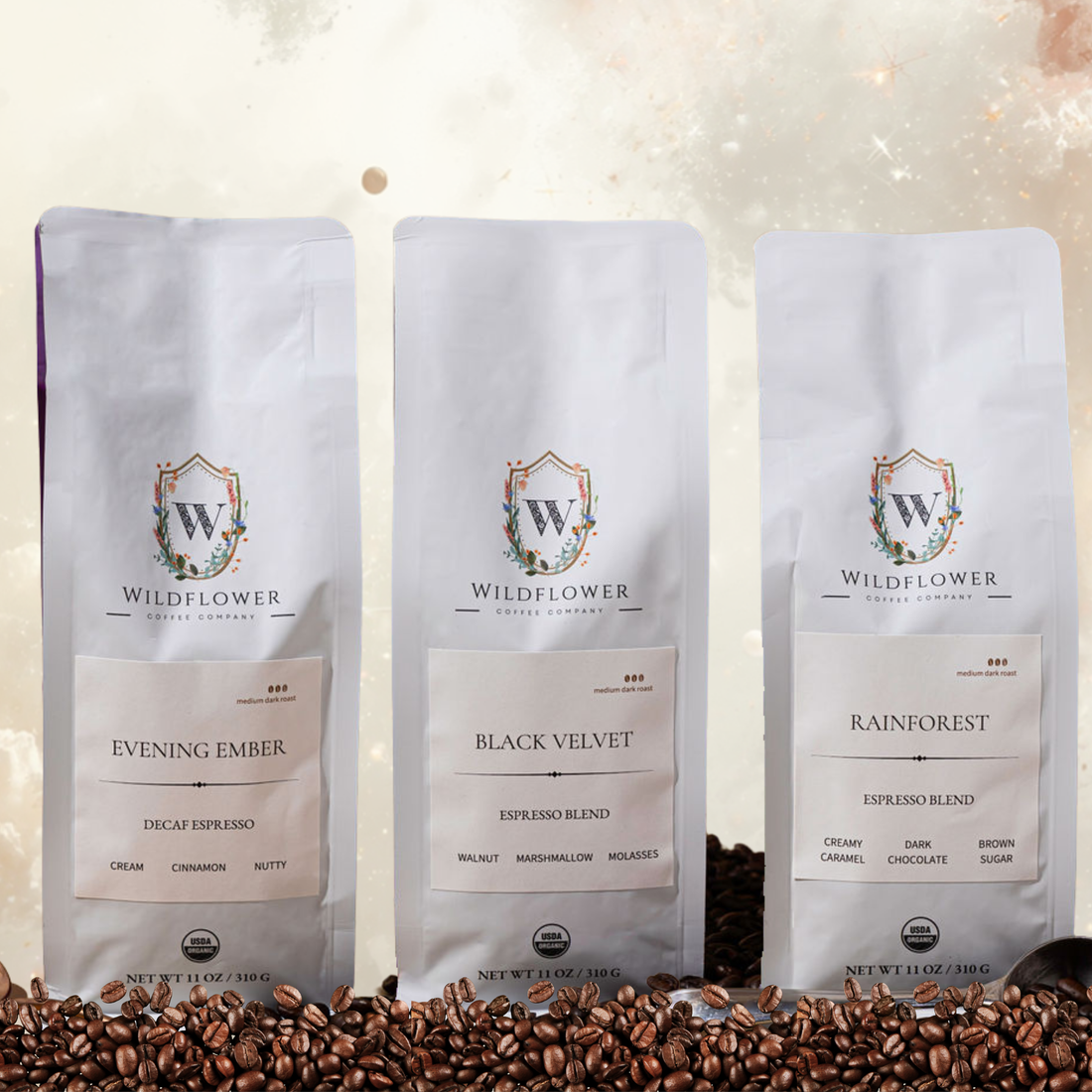 THE ALL DAY TRIO | Black Velvet + Rainforest + Evening Ember Decaf